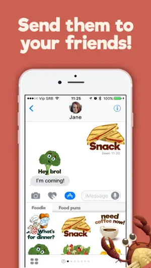 食品 和 饮料 贴纸 为 有趣 免费 iMessage