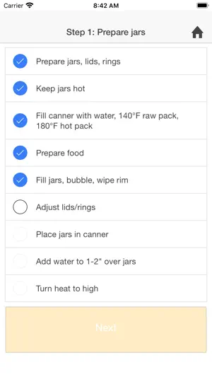 Canning timer & checklist