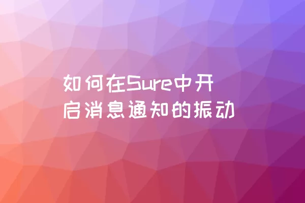 如何在Sure中开启消息通知的振动